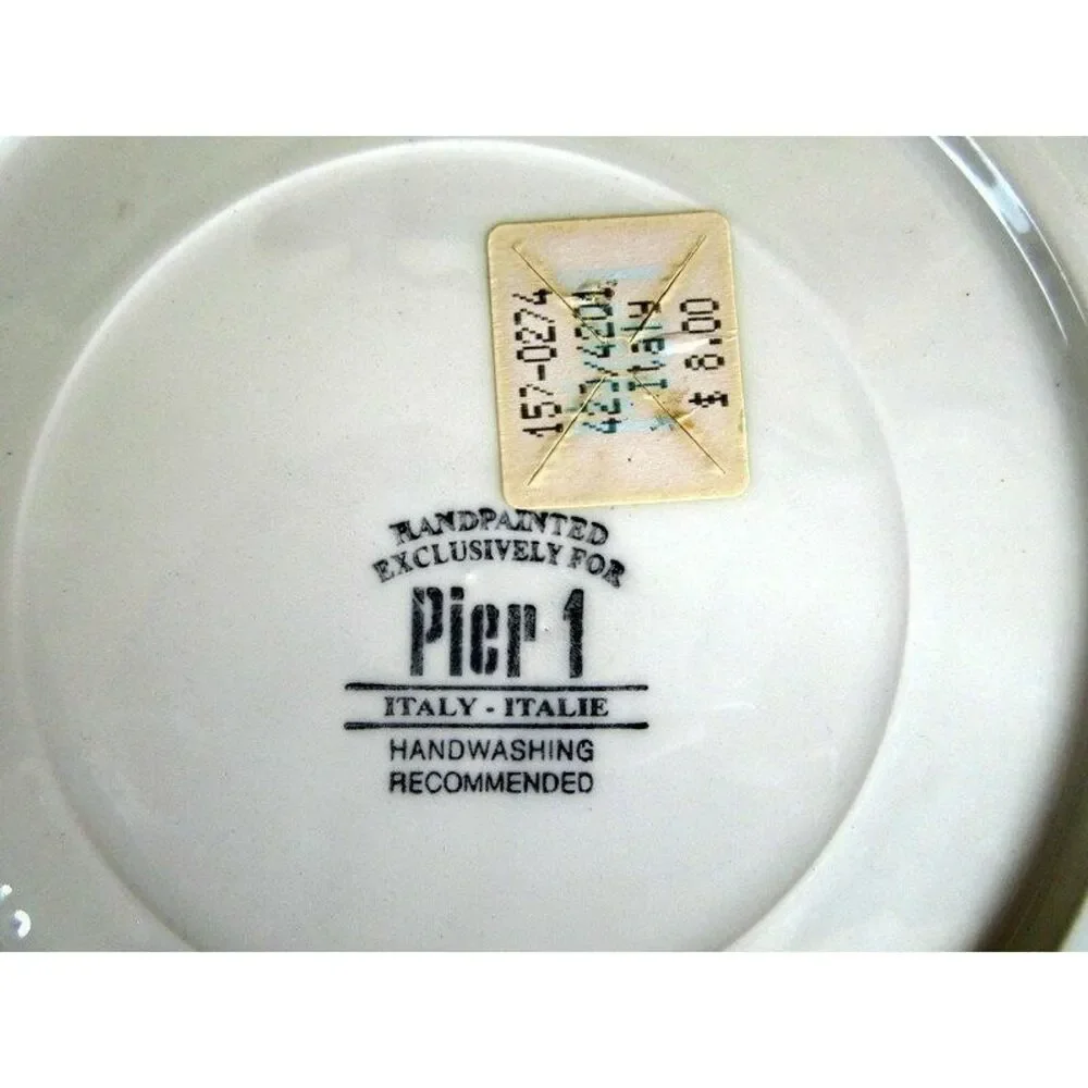 Pier 1 Imports Luncheon Plate Pink/Yellow Flowers‎ Floral PER64